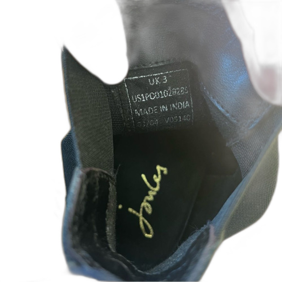 Joules black leather slip on women booties, elastic sides, size 5 NWT - Picture 10 of 10